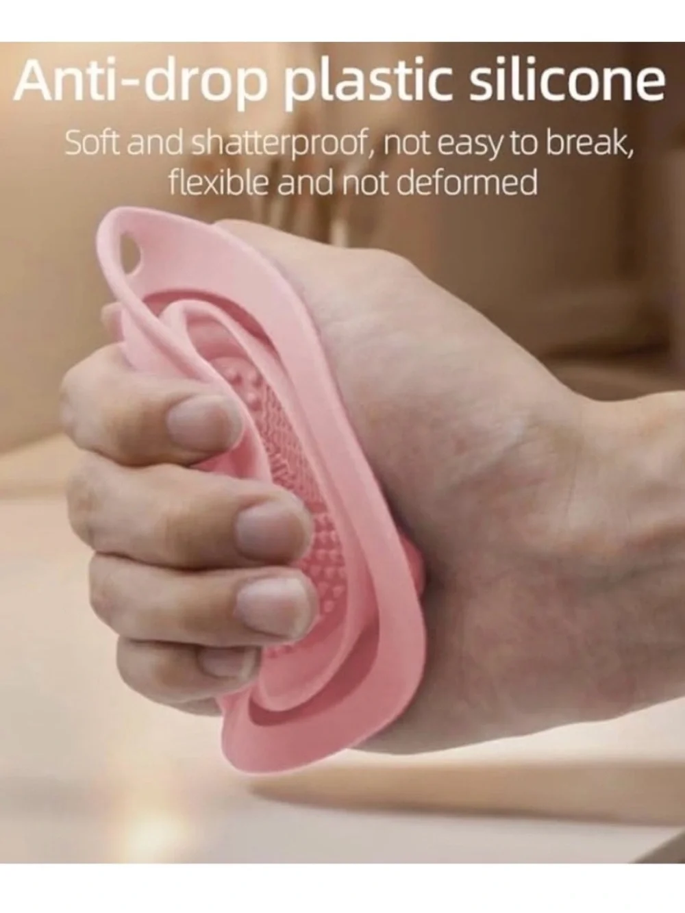 💞 New Pink Collapsible Makeup Brush & Sponge Cleaning Bowl